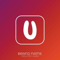 Letter U initial logo template, alphabet with gradient background vector