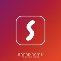 Letter S initial logo template, alphabet with gradient background vector