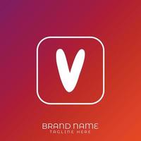 Letter V initial logo template, alphabet with gradient background vector