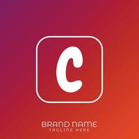 Letter C initial logo template, alphabet with gradient background vector