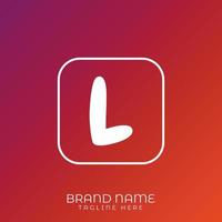 Letter L initial logo template, alphabet with gradient background vector