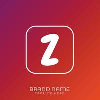 Letter Z initial logo template, alphabet with gradient background vector