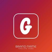 Letter G initial logo template, alphabet with gradient background vector