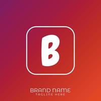 Letter B initial logo template, alphabet with gradient background vector