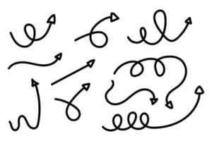 Set of arrow doodle on white background vector