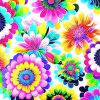 Colorful Watercolor Rainbow Floral Art vector