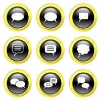 Black and Gold Glossy Word Bubble Buttons vector