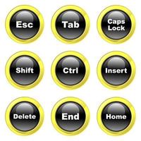 Free Glassy Black and Gold Keyboard Buttons vector