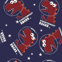 Seamless pattern with Space dinosaur. Cute dinosaur pattern for fabric, baby clothes, background, textile, wrapping paper and other decoration. vector