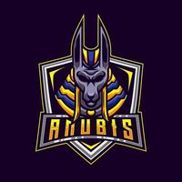 Anubis Mascot Logo. Anubis God E-Sport Logo Design Vector Illustration Mascot Template