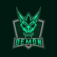 Devil E-Sport Logo. Devil Head Mascot Logo Design Vector illustration Mascot Template