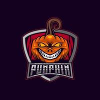 Pumpkins mascot logo design with modern illustration concept style for badge, Pumpkins illustration for sport and esport team. vector