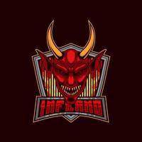 Devil E-Sport Mascot Logo. Devil Demon Mascot E-Sport Logo Design Vector Illustration Template