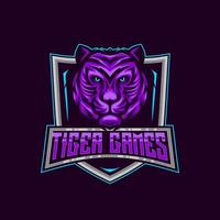 Tiger Mascot E-Sport Gaming Logo Design Design vector illustration
