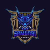 Samurai E-Sport Logo. Ronin Samurai Face Mask Logo Design Vector icon symbol template.