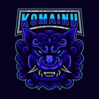 Komainu Mascot Logo. Komainu Lion mascot logo design with modern illustration concept style for badge. Angry Komainu illustration for sport and esport team. vector