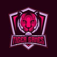 Tiger Logo. Tiger Head E-Sport Mascot Logo Design Vector Illustration Template