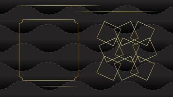 animerad modern lyx abstrakt bakgrund med gyllene linje element eleganta lutning svart för presentation video