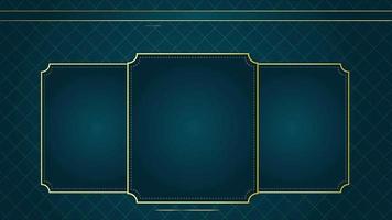 Animated Modern luxury abstract background with golden line elements. modern blue green for presentation video