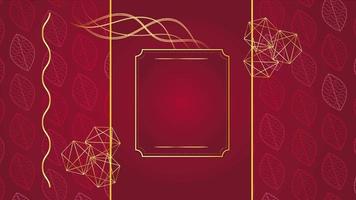 Animated modern luxury abstract background with golden line elements Stylish gradient red for presentation video