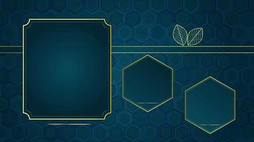 Animated Modern luxury abstract background with golden line elements. modern blue green for presentation video