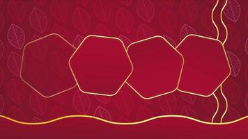 Animated modern luxury abstract background with golden line elements Stylish gradient red for presentation video