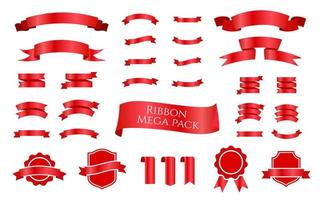 Isolated Ribbons Set Labels Mega Pack Sticker Collection vector