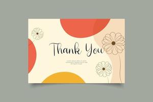 thank you card template design vector