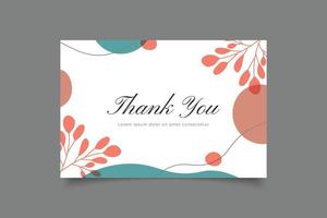 thank you card template design vector