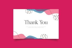 thank you card template design vector