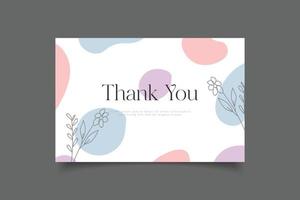 thank you card template design vector