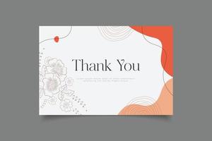 thank you card template design vector