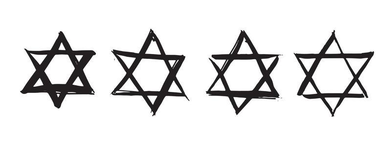 Star of David. Hand-drawn style. Vector.