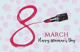 8 March, Womans Day. Hand-drawn style. Vector illustrations