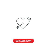 archer love editable stroke icon vector