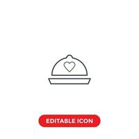 romantic dinner editable stroke icon vector