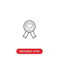 love medals editable stroke icon vector