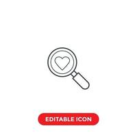 love search editable stroke icon vector