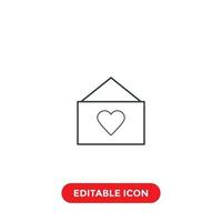 love mail editable stroke icon vector