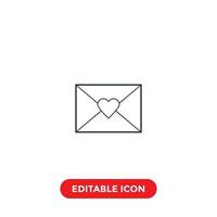 love message editable stroke icon vector