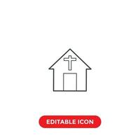 church editable stroke icon vector