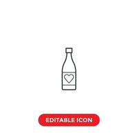 love bottle editable stroke icon vector