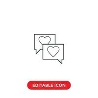 love message editable stroke icon vector