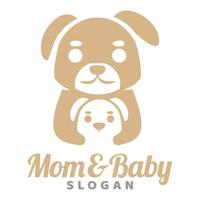 moderno mascota plano diseño sencillo minimalista linda perro mamá papá padres logo icono diseño modelo vector con moderno ilustración concepto estilo para marca, emblema, etiqueta, insignia, mascota tienda