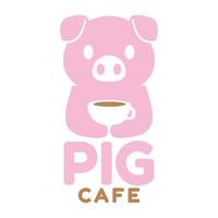 Modern mascot flat design simple minimalist cute piggy logo icon design template vector with modern illustration concept style for cafe, coffee shop, restaurant, badge, emblem and label