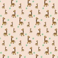 Seamless pattern with giraffes on a white background. vector