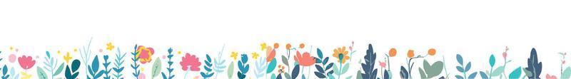 Horizontal white banner or floral background . vector