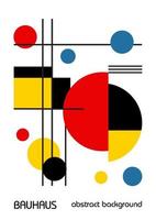 Minimal vintage 20s geometric design posters, wall art, template, layout with primitive shapes elements. Bauhaus retro pattern background, vector abstract circle, triangle and square line art.