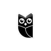 web icono. búho en el libro, logo, educación emblema vector