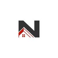 the letter N house logo vector